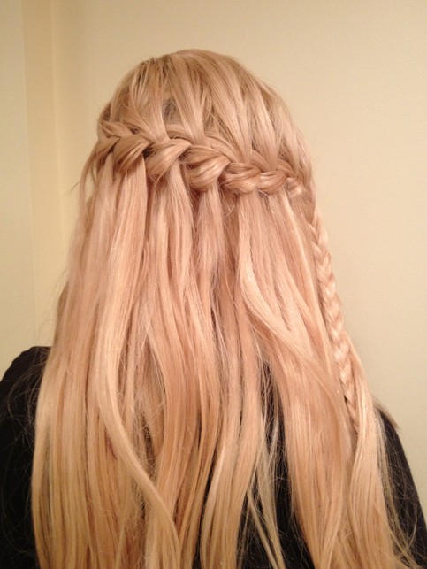 cute waterfall braid hairstyles